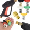 Tryckpistol Fortis 4000 PSI + 5 Quick Connect Munstycken – M22 | Adapter EasyLock | Kompatibel med Karcher HD, Lavor, Parkside