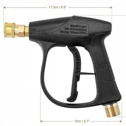 Trycktvattarpistol 4350PSI 22Mm med Skumpistol 1000Ml – Ergonomisk | Snabbkoppling | Kompatibel med Karcher, Lavor
