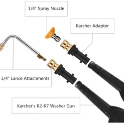 Trycktvättsadapter för Karcher K2 - K7, omvandlar bajonettkoppling