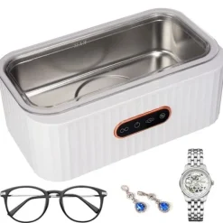 TTLIFE Ultraljudstvätt, 400 ml Ultraljudsrengörare för Smycken Glasögon, 45000Hz Rengöringsmaskin, 4 Lägen