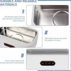 TTLIFE Ultraljudstvätt, 400 ml Ultraljudsrengörare för Smycken Glasögon, 45000Hz Rengöringsmaskin, 4 Lägen
