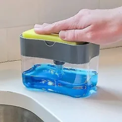 Tvålpump Dispenser Svamp Hållare 2 i 1, Diskmedel Tvålpump Dispenser Box, Tvålpump Dispenser, Spo
