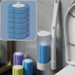 Tvätt gratis set Engångsplatsbesparande toalettrengöringsborste Hemstädmaterial C