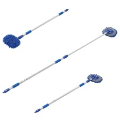 Tvättborste chenille mikrofiber teleskopskaft 2,5 m blå