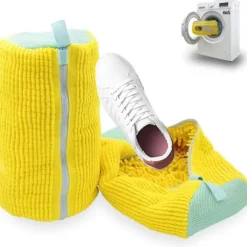 Tvättmaskin tvättpåse, klädpåsar för återanvändbara skor, Tvättmaskinspåse för sportskor sneakers tvättförvaring (2 st)