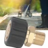 tvättmaskinsadapter adapter adapter pistolslanganslutning, 5 000 PSI reservdelar, hane G3/8 till hona M22, 15 mm, högtryckstvätt tillbehör