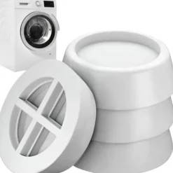 Tvättmaskinsfötter Anti Vibration | Vibrationsdämpare för Torktumlare och Tvättmaskin vit