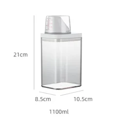 Tvättmedelsbehållare med måttskala och lufttät design - 1100ml