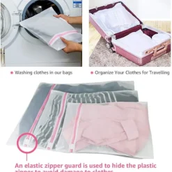*Tvättpåsar i nättyg för tvätt - 5-pack (1XL+2L+2M) Återanvändning*