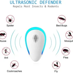 Ultra Sonic Pest Repel-ler 6-pack, plug in inomhus skadedjursbekämpning för insekter, myggor, mus, kackerlackor, råttor, insekter,