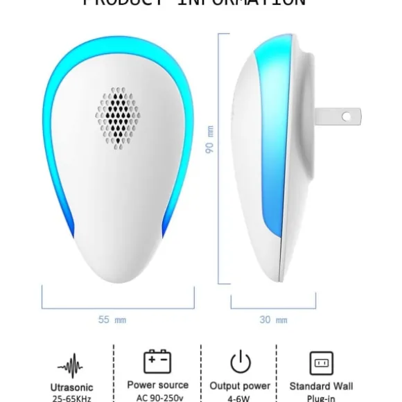 Ultra Sonic Pest Repel-ler 6-pack, plug in inomhus skadedjursbekämpning för insekter, myggor, mus, kackerlackor, råttor, insekter,