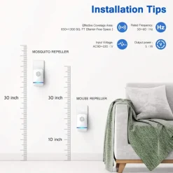 Ultraljud skadedjursbekämpare, elektroniska insektsfällor, 4-pack för inomhusbruk, plug-in mygg- och spindelavvisare, effektiv råttavvisare