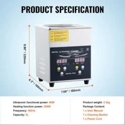 Ultraljudsrengörare-Duoku-2 L-Digital professionell laboratorierengörare med timer-Värme 100 W