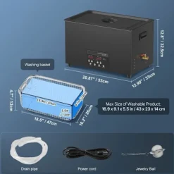 Ultraljudstvätt-Duoku-30L-Digital Rengöringsmaskin 600 W 40 kHz-med Timer, Värme, Avgasning och Skonsamt Läge
