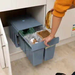 Utdragbar källsortering 4 st sopkärl