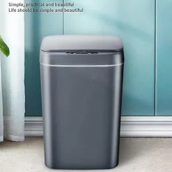 uu/Smart Induktionsstyrd Touch-Soptunna, Självförslutande Självbytande Sopsäck, Automatisk Locköppning för BasWhite 14L