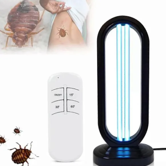 UVC-lampa Ozon Dödar Vägglöss 3 Timerinställningar med Fjärrkontroll Germicid