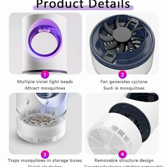UV-ljus Myggdödare USB Elektrisk Insektsdödare Fläkt för Hem, Utomhus (FMY)