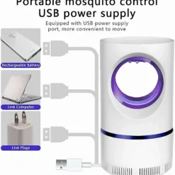 UV-ljus Myggdödare USB Elektrisk Insektsdödare Fläkt för Hem, Utomhus (FMY)