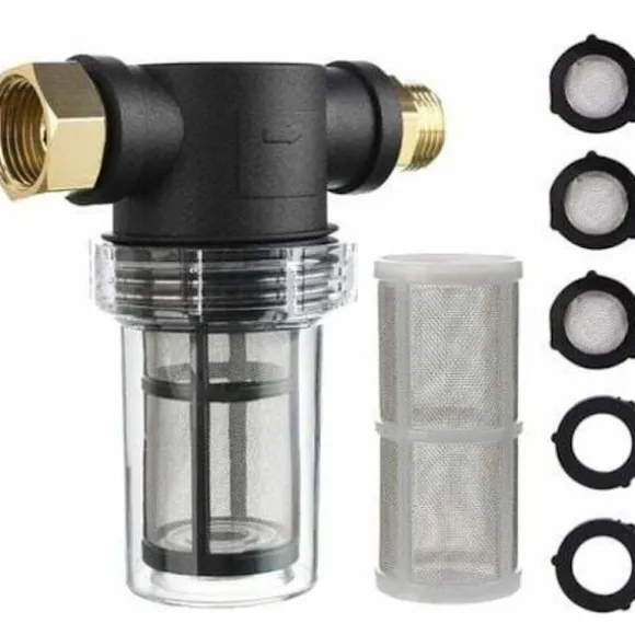 Vattenfilterslang för högtryckstvätt 40 mesh extra 100 mesh trädgårdsslangkranfilter med metallnät kompatibelt med högtryckstvättar