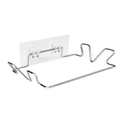 Väggmonterad skräppåsehållare utan borrning, rostfritt stål, silverfärg, 18,5*14*4cm