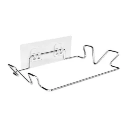 Väggmonterad skräppåsehållare utan borrning, rostfritt stål, silverfärg, 18,5*14*4cm