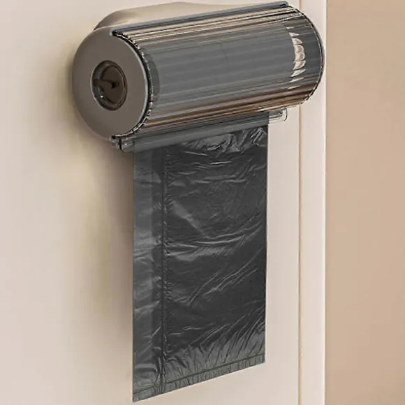 Väggmonterad soppåsedispenser plastpåsar shoppingväska behållare Light Gray
