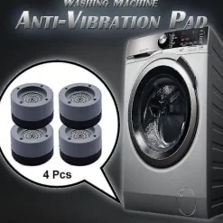 Vibrationsdämpare, 4 stycken universella vibrationsdämpare antivibrationsmattor för tvättmaskin och torktumlare 4cm (grå, 4cm) [DB]
