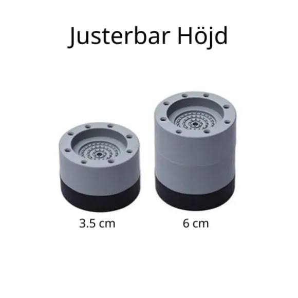 Vibrationsdämpare för Tvättmaskin/Torktumlare - Grå 3.8cm
