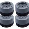 Vibrationsdämpare, set om 4, antivibrationsmattor, vibrationsdämpare för tvättmaskiner och torktumlare, 4 cm (grå, 4 cm)