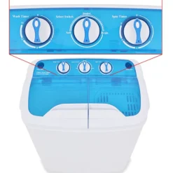 vidaXL Minitvättmaskin med dubbla trummor 5,6 kg multifärg