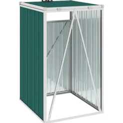 vidaXL Skjul till sopkärl grön 72x81x121 cm stål Grön
