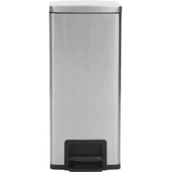 vidaXL Soptunna med pedal anti-fingeravtryck 30L silver rostfritt stål Silver