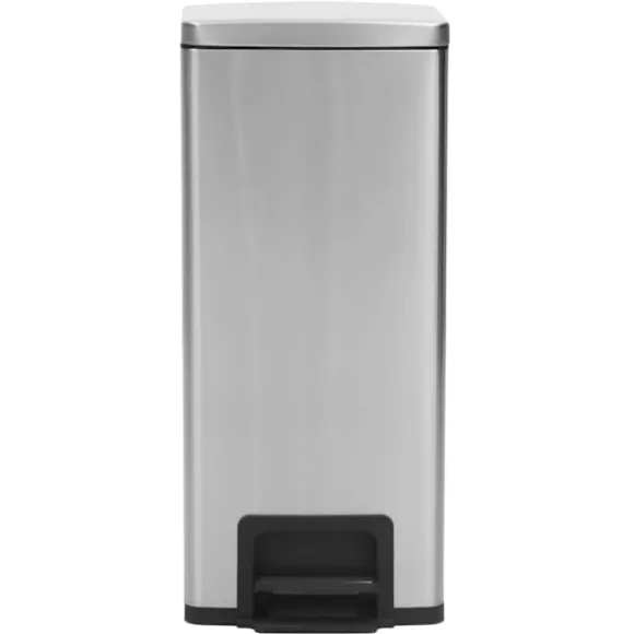 vidaXL Soptunna med pedal anti-fingeravtryck 30L silver rostfritt stål Silver