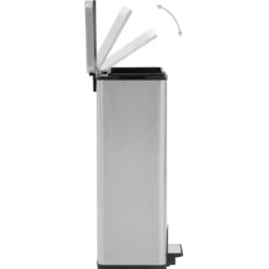 vidaXL Soptunna med pedal anti-fingeravtryck 30L silver rostfritt stål Silver