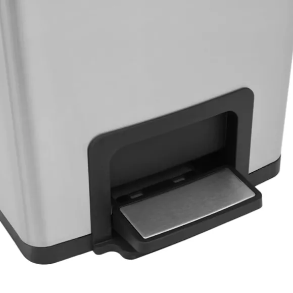 vidaXL Soptunna med pedal anti-fingeravtryck 30L silver rostfritt stål Silver