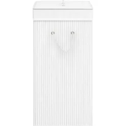 vidaXL Tvättkorg bambu med 1 sektion vit Vit