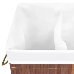 vidaXL Tvättkorg bambu med 2 sektioner brun 100 L Brun