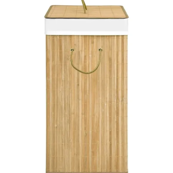 vidaXL Tvättkorg bambu med 2 sektioner 100 L Brun