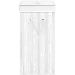 vidaXL Tvättkorg bambu med 2 sektioner vit 72 L Vit