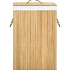 vidaXL Tvättkorg bambu med 2 sektioner 72 L Brun