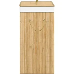 vidaXL Tvättkorg bambu med 2 sektioner 72 L Brun