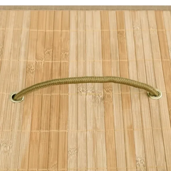 vidaXL Tvättkorg bambu med 2 sektioner 72 L Brun