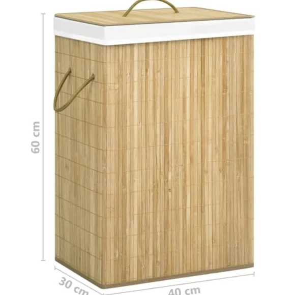 vidaXL Tvättkorg bambu med 2 sektioner 72 L Brun