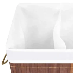 vidaXL Tvättkorg bambu med 2 sektioner brun 72 L Brun