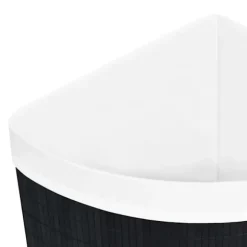 vidaXL Tvättkorg för hörn bambu svart 60 L Svart