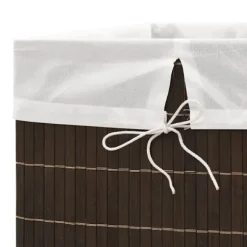 vidaXL Tvättkorg i bambu rektangulär mörkbrun Brun