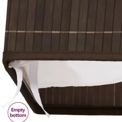 vidaXL Tvättkorg i bambu rektangulär mörkbrun Brun