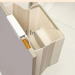 Vikbar Hängande Papperskorg 21,6 x 20,3 x 12 cm Vit Plast Köksavfallsbehållare