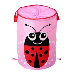 Vikbar Söt Tecknad Tyg Tvättkorg Stor Organizer Tvättväska Hållare För Hem Ladybug